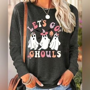 “Let’s Go Ghouls” Halloween Themed Long Sleeve Top 👻